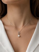 Collana Comete Donna in Oro bianco Perla GLP292 - GLP292